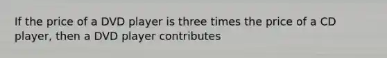 If the price of a DVD player is three times the price of a CD player, then a DVD player contributes