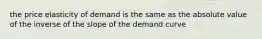 the price elasticity of demand is the same as the absolute value of the inverse of the slope of the demand curve