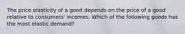 The price elasticity of a good depends on the price of a good relative to consumers' incomes. Which of the following goods has the most elastic demand?