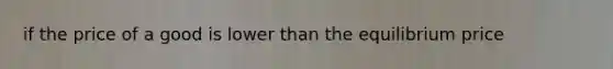 if the price of a good is lower than the equilibrium price