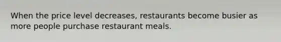 When the price level decreases, restaurants become busier as more people purchase restaurant meals.