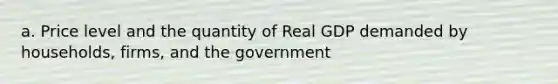 a. Price level and the quantity of Real GDP demanded by households, firms, and the government