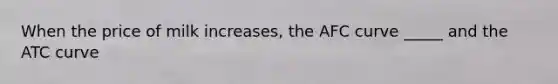 When the price of milk​ increases, the AFC curve​ _____ and the ATC curve​