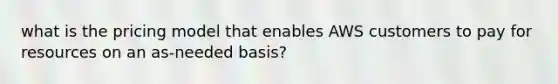 what is the pricing model that enables AWS customers to pay for resources on an as-needed basis?