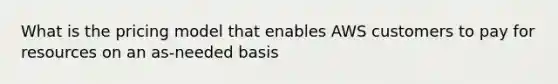 What is the pricing model that enables AWS customers to pay for resources on an as-needed basis