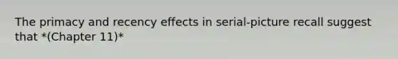 The primacy and recency effects in serial-picture recall suggest that *(Chapter 11)*