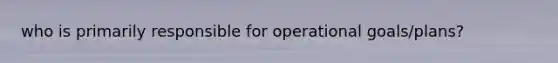 who is primarily responsible for operational goals/plans?