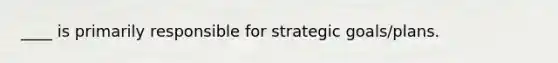 ____ is primarily responsible for strategic goals/plans.