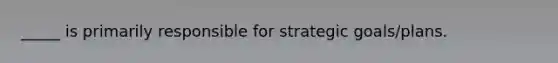 _____ is primarily responsible for strategic goals/plans.