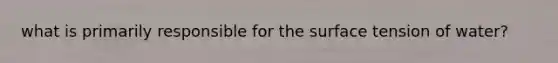 what is primarily responsible for the surface tension of water?