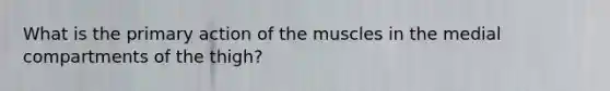 What is the primary action of the muscles in the medial compartments of the thigh?