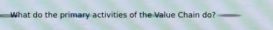 What do the primary activities of the Value Chain do?