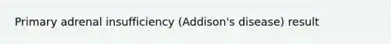 Primary adrenal insufficiency (Addison's disease) result