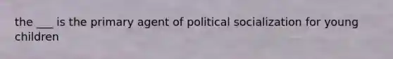 the ___ is the primary agent of political socialization for young children