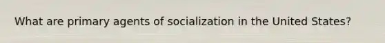 What are primary agents of socialization in the United States?