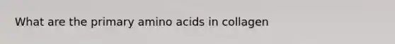 What are the primary amino acids in collagen