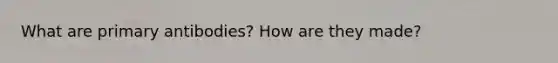 What are primary antibodies? How are they made?