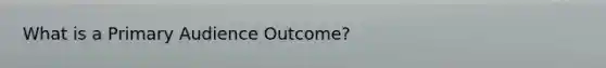 What is a Primary Audience Outcome?