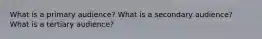 What is a primary audience? What is a secondary audience? What is a tertiary audience?