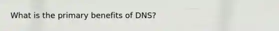 What is the primary benefits of DNS?