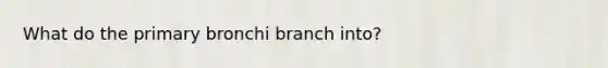 What do the primary bronchi branch into?