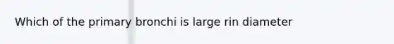 Which of the primary bronchi is large rin diameter