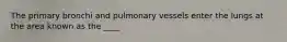 The primary bronchi and pulmonary vessels enter the lungs at the area known as the ____