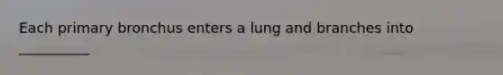 Each primary bronchus enters a lung and branches into __________