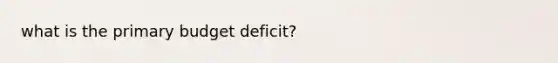 what is the primary budget deficit?