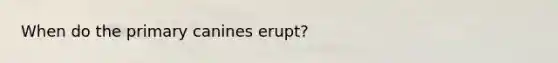 When do the primary canines erupt?