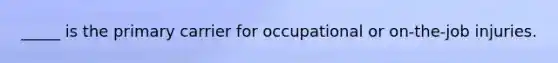 _____ is the primary carrier for occupational or on-the-job injuries.