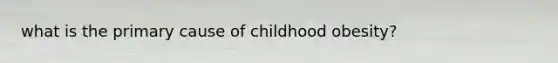 what is the primary cause of childhood obesity?