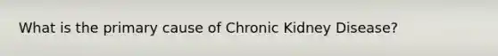 What is the primary cause of Chronic Kidney Disease?