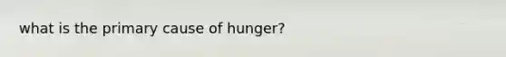 what is the primary cause of hunger?