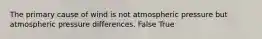 The primary cause of wind is not atmospheric pressure but atmospheric pressure differences. False True