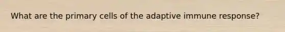 What are the primary cells of the adaptive immune response?