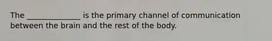 The ______________ is the primary channel of communication between the brain and the rest of the body.