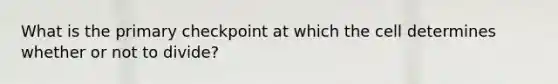 What is the primary checkpoint at which the cell determines whether or not to divide?