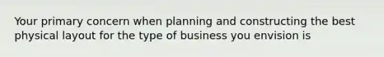 Your primary concern when planning and constructing the best physical layout for the type of business you envision is