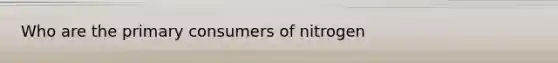 Who are the primary consumers of nitrogen