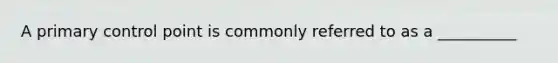 A primary control point is commonly referred to as a __________