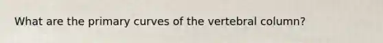 What are the primary curves of the vertebral column?