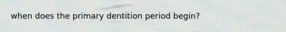 when does the primary dentition period begin?