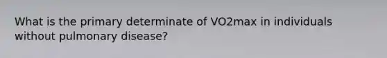 What is the primary determinate of VO2max in individuals without pulmonary disease?