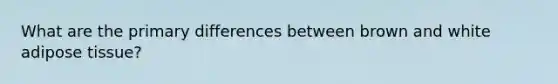 What are the primary differences between brown and white adipose tissue?