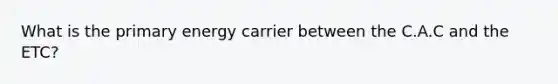 What is the primary energy carrier between the C.A.C and the ETC?