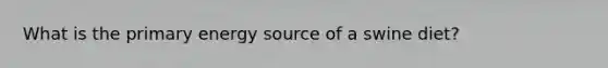 What is the primary energy source of a swine diet?