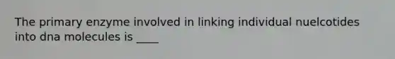 The primary enzyme involved in linking individual nuelcotides into dna molecules is ____