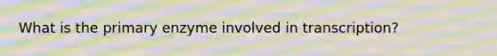 What is the primary enzyme involved in transcription?