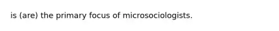 is (are) the primary focus of microsociologists.